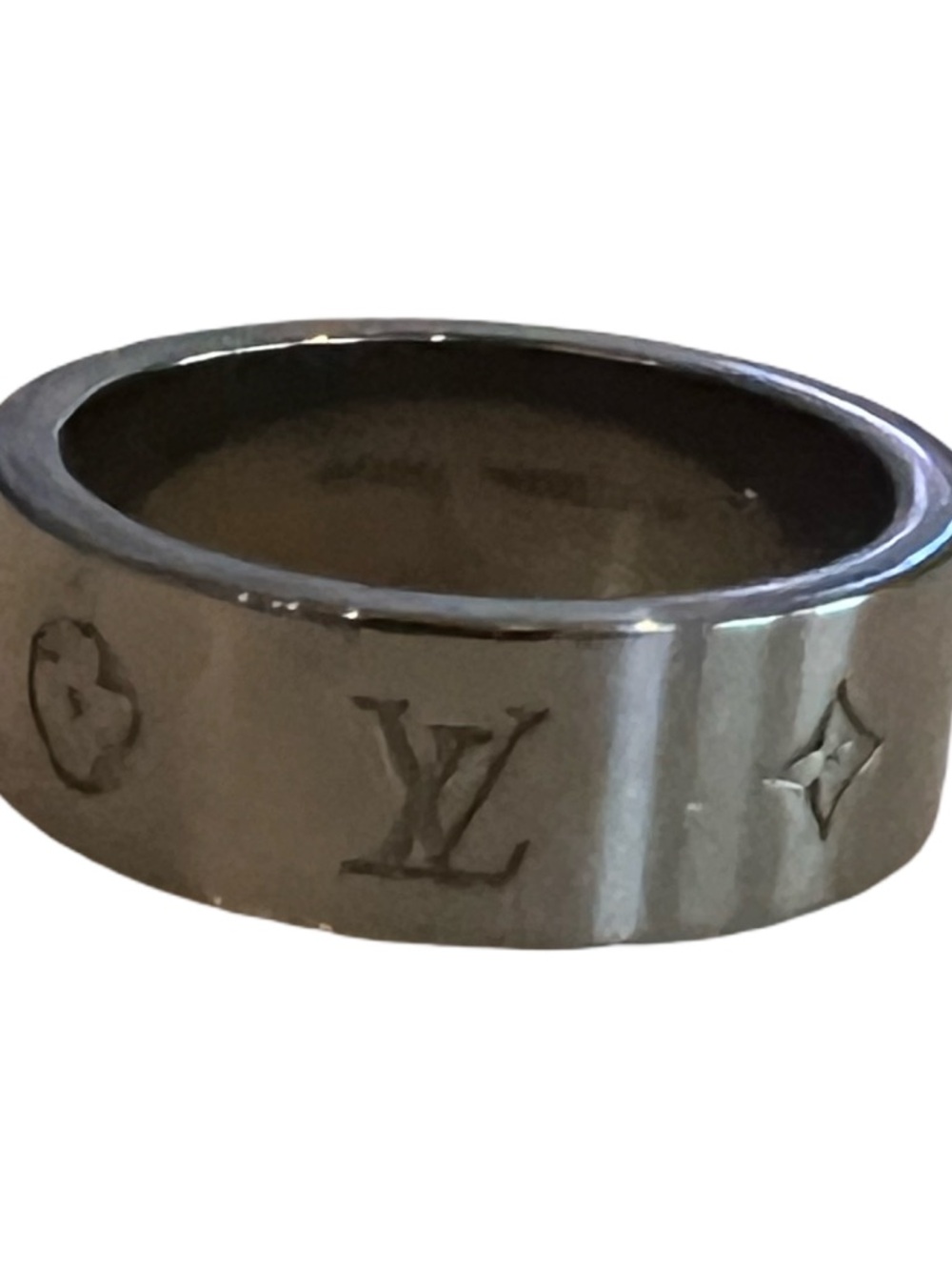 Louis Vuitton Men’s Instinct Ring M00513 Gunmetal Monogram Band Size 10 Rare